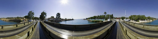 The Submersible bridge on the east side of the canal