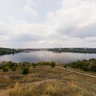 View from a hill near the museum of history of Zaporizhzhya Cossacks