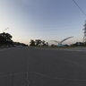 road at evening to GES (hydro-electric station) near Kiev,  Vishgorod, Ukraine
