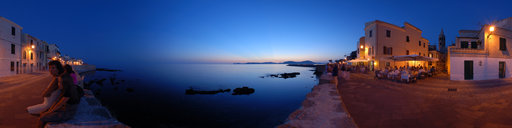 Alghero, Bastioni Marco Polo at dusk