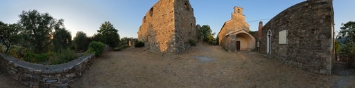 Andora Castello, castle ruins and St. Nicholas church