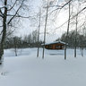 River Choga. Wooden sauna