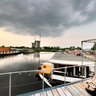 terrace on the house-boat in Groningen