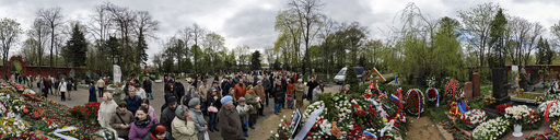 Flowers on the grave of Mstislav Rostropovich