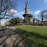 Windmill De Valk and war monument (Leiden)