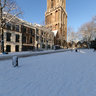dom square snow covered