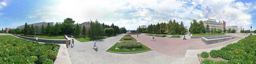 Square of the Veterans. Barnaul, Russia. August, 2009