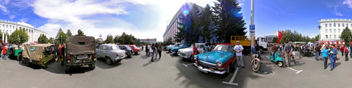 Day of the city. Exhibition of vintage cars. Barnaul, Russia, August, 2009.