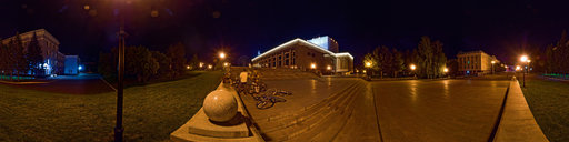 Theatre of Dramatic Art. Night view. Barnaul. Russia. July, 2009