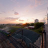 Sunset on the bridge. Barnaul, Russia. August, 2009