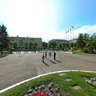 Monument of Ivan Polzunov near Atay State Technical University. Barnaul, Russia. August, 2009.