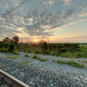 sunset on railway