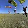 Landing after skydiving in Péronne's Dropzone