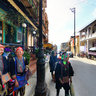 Three Red Dao Women In Cau May Street Sapa