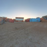 Camino Surf: Sunrise behind small fisher village of Tifnit, Morocco