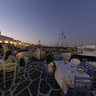 Naousa harbour at night
