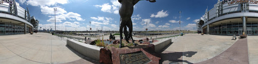 Bronco Sculpture Outside of Invesco Field - Mile High Stadium. Denver, Colorado