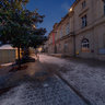 Neige sur la tete de Laennec devant la Mairie de Quimper