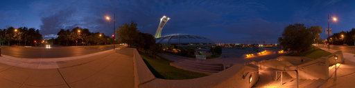 The Olympic stadium at night