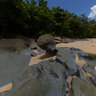White Sand Beach Lava Stones