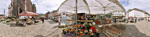 The traders market around Freiburger Muenster