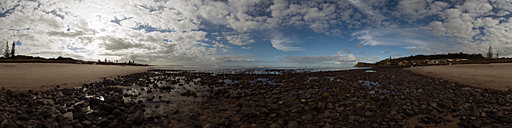 Lennox Beach low tide on the Rocks
