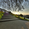 Sunrise from a bench in Montmartre