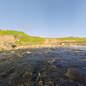 Sablinsky waterfall on the river Tosna - on the water