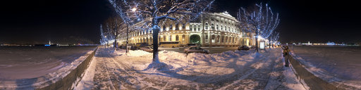 Christmas lights on the Palace Embankment