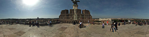 On the roof of Castel Sant' Angelo, Rome, Italy