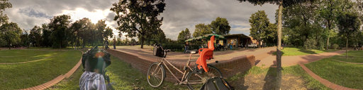 Prague Letna Park Bike Baby Clouds Sunset Trees Sv04