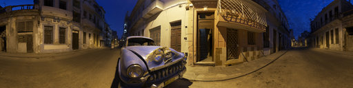 Smashed Vintage car before Dawn