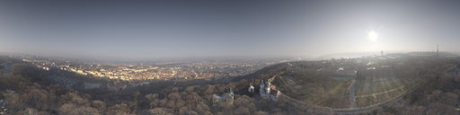 Flying above Petrin Tower - Prague Skyline