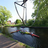 Canooing on the river Lits near the boat crane in Rottevalle