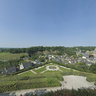 The public Garden of Fougeres with a nice view on the Castle of Fougeres 24156x12078 Pixel