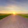 Sunset on a road