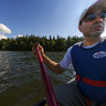 Canoe paddling in Lake Maelaren, Sweden