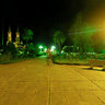 Night view of San Martin Square, in Esperanza, Santa Fe, Argentina.