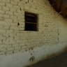 Fachada lateral y patio de la primer escuela de Sarmiento