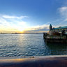 Sunset on Ellis and Liberty Island