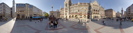 Marienplatz with flower decorated town hall