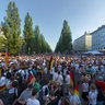 German fans celebrating 0:4 against Argentina