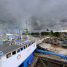 Traditional wooden boats. Old port, Makassar, Sulawesi.