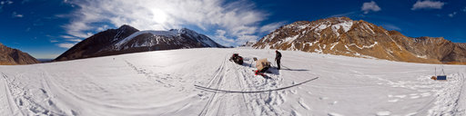 Installing a survey pole on McCall Glacier (08 June 08 9:36)