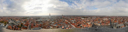 View from the top of the Gothic Belfry of Bruges