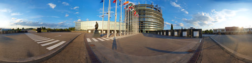 In front of the European Parliament in Strasbourg