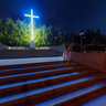 Summer sunset in the Heroes Park in Targu Mures