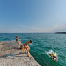 Jumping into the sea