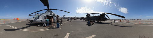 Huey and Chinook at Vertical Challenge San Carlos Airport