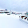 Fresh Snow St Mary Redcliffe Cathedral Waterfront Bristol Uk